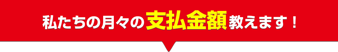 私たちの月々の支払額教えます!